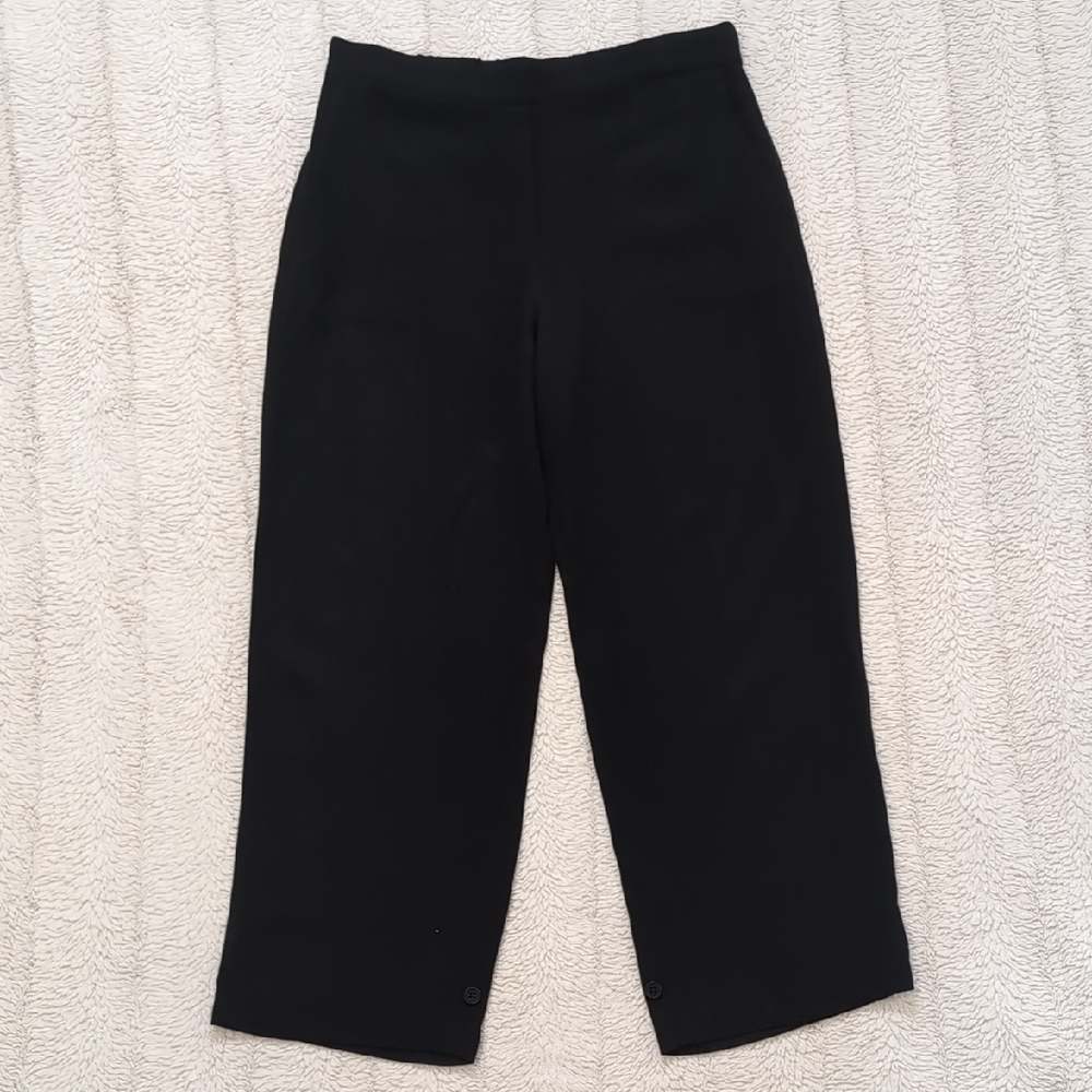 Theory Genie Pant Kensington Black Wide Leg Women's M